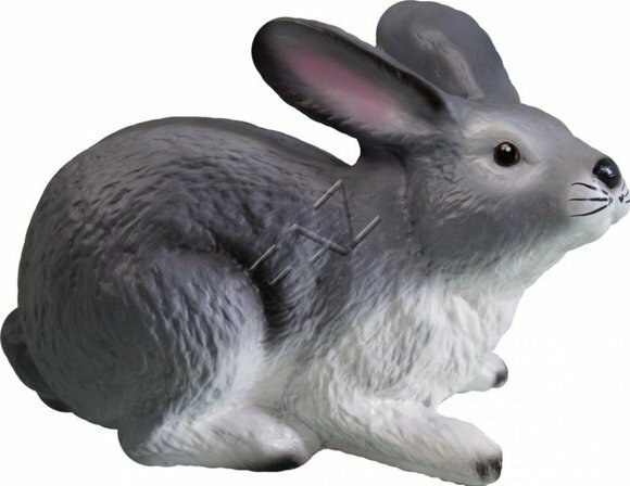 Dark silver motley colored decorative bunny garden sculpture 21x30cm c646