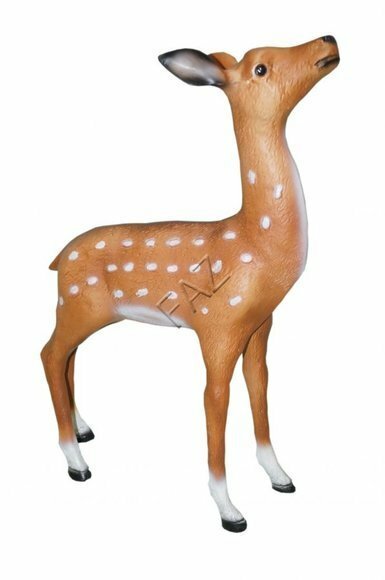 Decorative sculpture designed as motley light orange colored deer 65x50cm