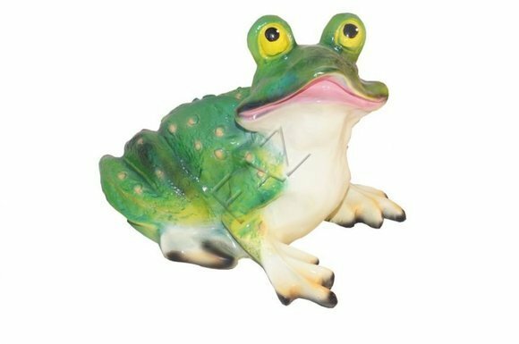 Light green colored frog with warts decorative garden figure 25x30cm c807