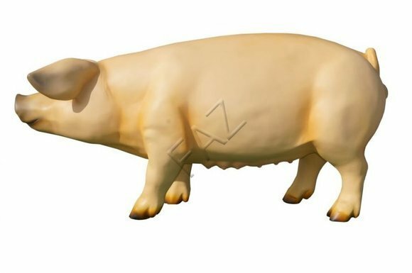 Decorative garden figurine designed as fat pig figure 150cm length c838