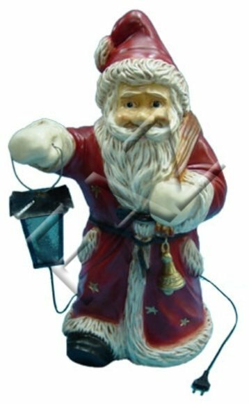 Lighting decor figure designed as standing santa claus with a lamp 77cm