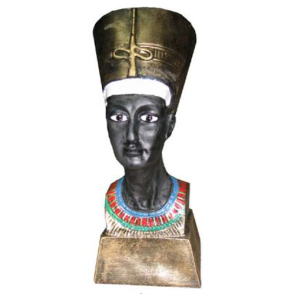 Decorative ancient egyptian sculpture designed as colorful nefertiti bust 32cm