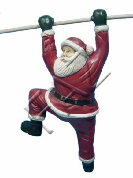 Christmas decorative sculpture designed as santa claus climbing on a rope 41cm