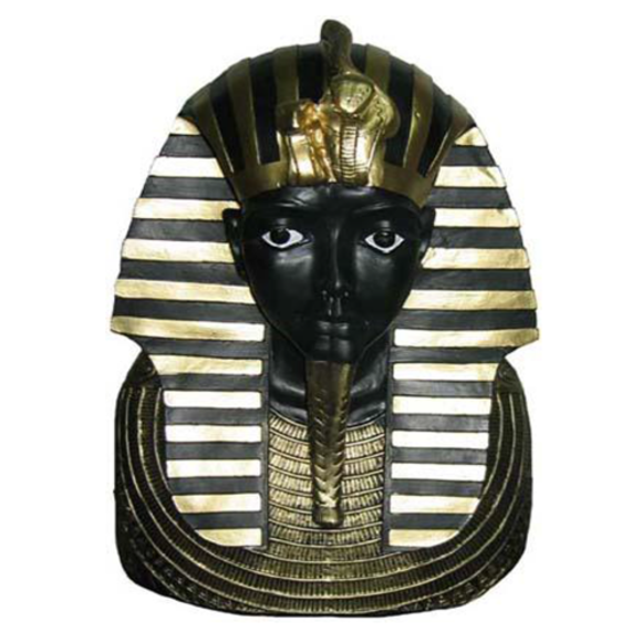 Ancient egyptian Ramses II decorative sculpture in golden black stripes 67cm