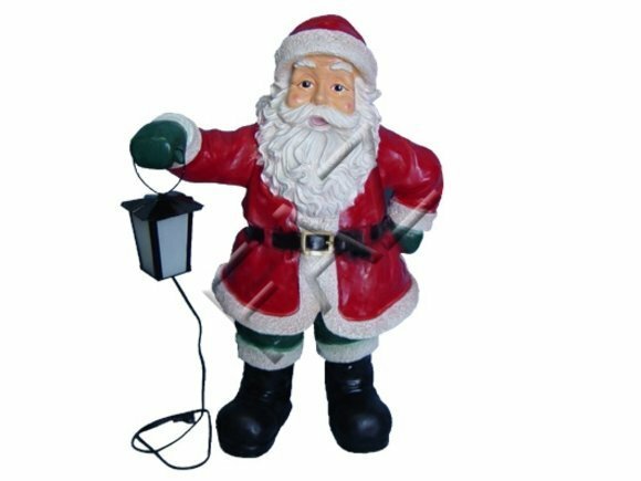 Lighting decorative christmas sculpture designed as santa claus with a lamp 83cm