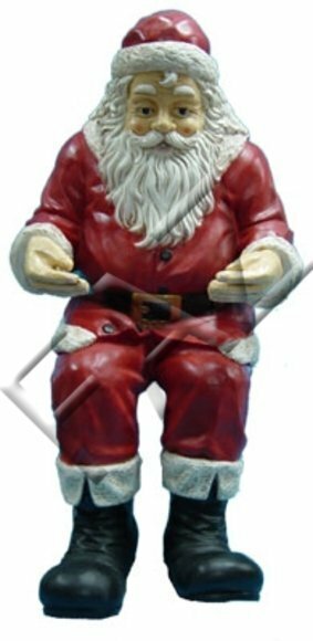 Christmas colorful decorative sculpture designed as sitting santa claus 100cm