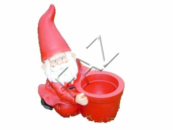 Flower pot designed as christmas santa claus decorative figure 42cm