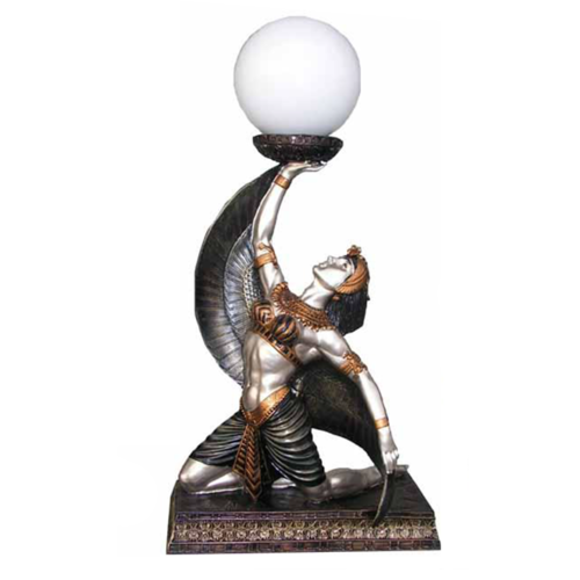 Lighting decor figure designed as an ancient egyptian isis goddess 49cm