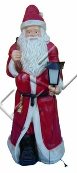 Design santa-claus with a lamp decorative massive sculpture 186cm height