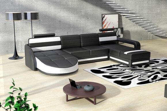 Leather Sofa Colo2 with 2 Chaiselongues