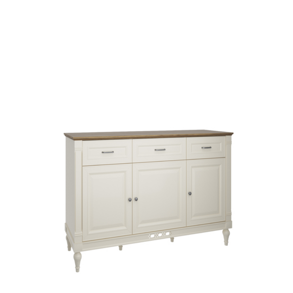 Classic country style sideboard/chest of drawers/lowboard with swing doors & sliding drawers FL-K3