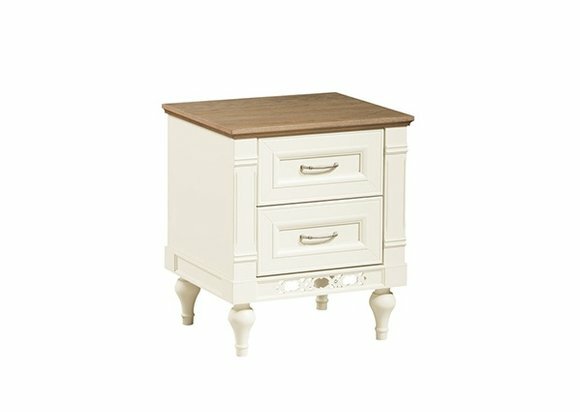 Classic style wooden bedside table with 2-sliding drawers model - FL-SZN