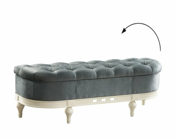 Classic style chesterfield seat bench leather upholstered model - FL-P1A