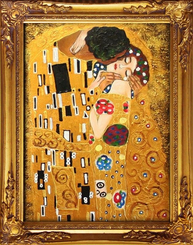 GUSTAV KLIMT - OIL PAINTING PICTURE OIL PAINTING WITH FRAME REAL PAINTING 37X47CM -G02489