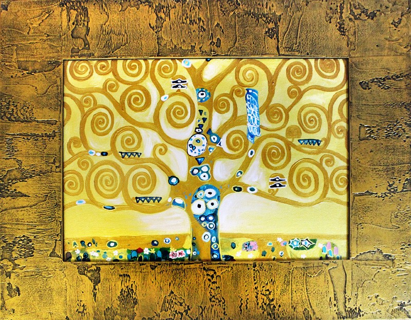 GUSTAV KLIMT - OIL PAINTING PICTURE OIL PAINTING WITH FRAME REAL PAINTING 47X57CM - G16958