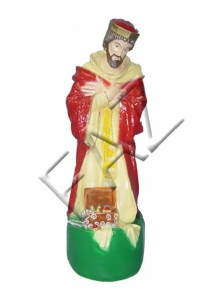 Decorative sculpture designed as colorful gloss king melchior 67cm