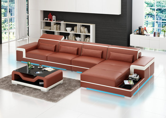 Leather sofa couch living corner sofa corner set design modern sofa G8020C