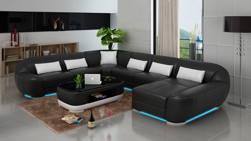 Leather Sofa Living Area Corner Sofa Corner Set Design Modern Sofa G8022