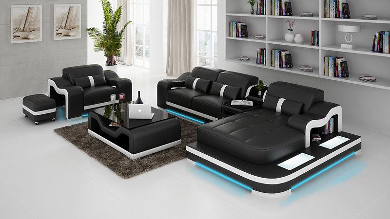 Leather sofa couch living corner sofa corner set design modern sofa G8027E