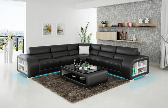 Leather sofa couch living room corner sofa corner set design modern sofa G8029B