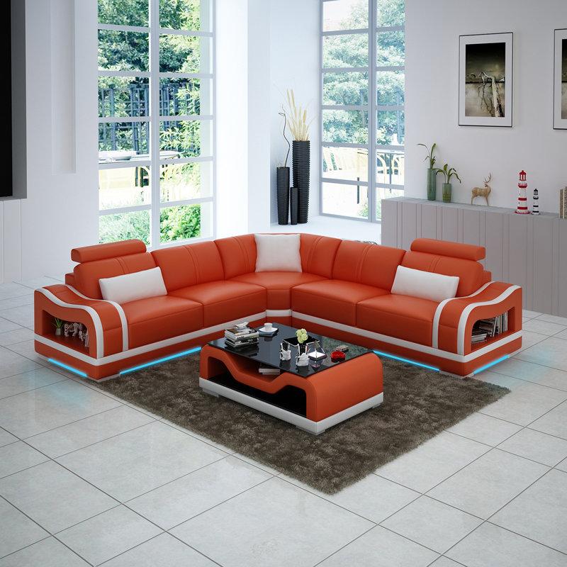 Leather sofa couch living corner sofa corner set design modern sofa G8030B