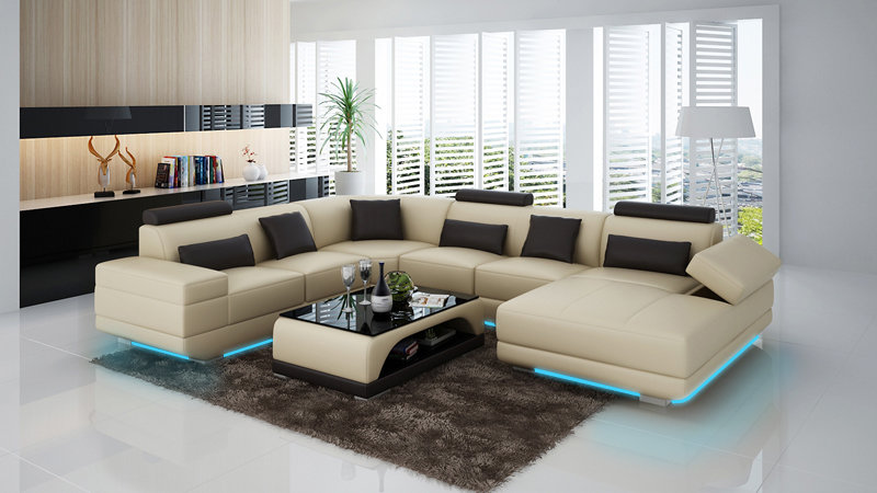 Leather Sofa Living Area Corner Sofa Corner Set Design Modern Sofa G8034