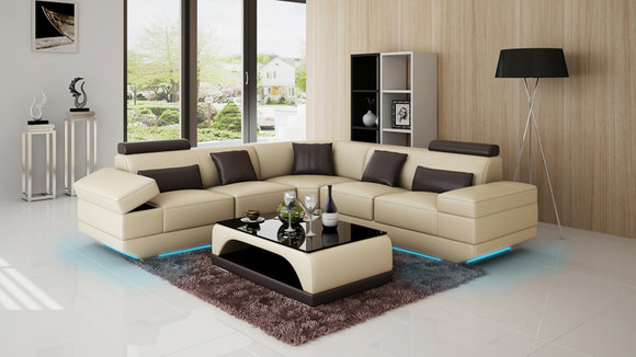 Leather sofa couch living room corner sofa corner set design modern sofa G8034B