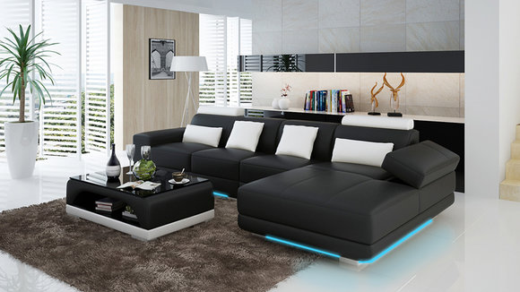 Leather sofa couch living corner sofa corner set design modern sofa G8034C