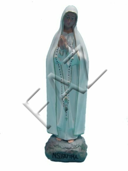 Decorative sculpture designed as holy praying mother mary in white dress 39cm