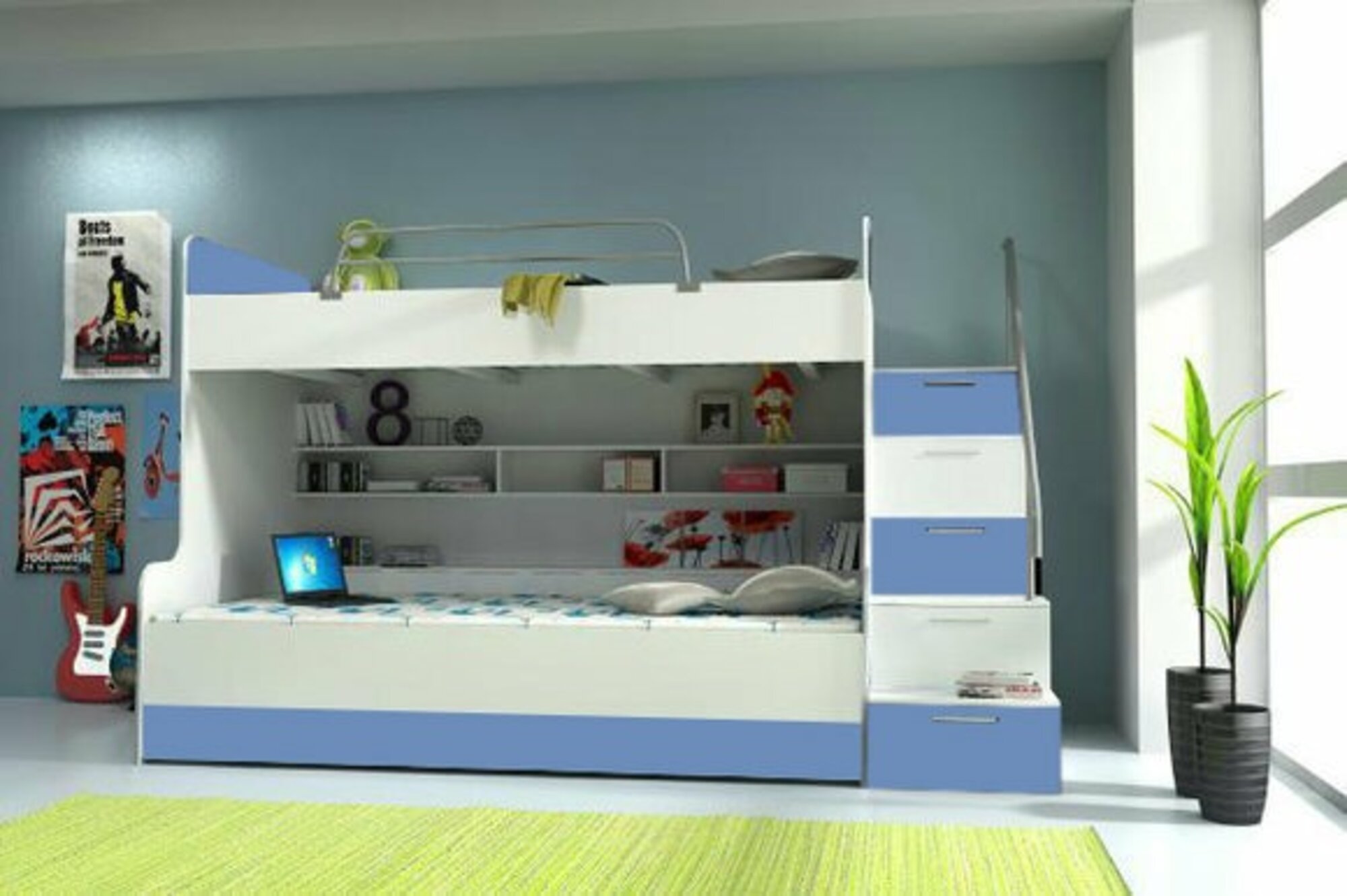 Bunk bed bunk bed bed double bed bunk bed beds blue