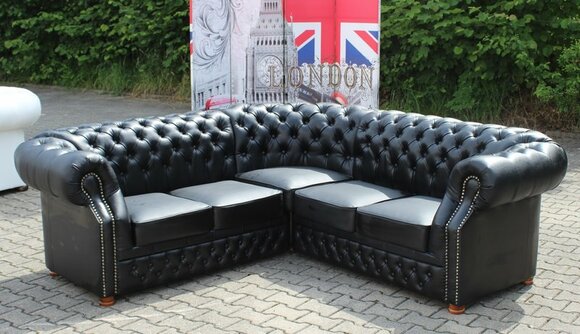 Chesterfield corner sofa couch Oxford upholstery New living area OXFORDBLACK