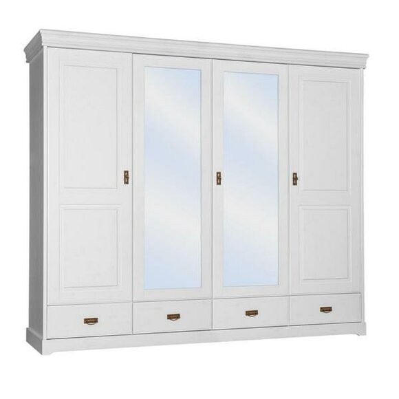 Wardrobe Country Style Shelf Cupboard Clothes Wardrobes Wood Furniture White