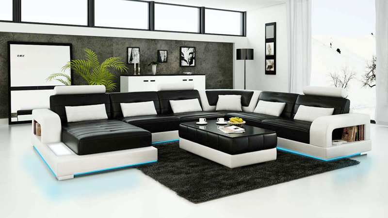 Leather Sofa Living Area Corner Sofa Corner Set Design Modern Sofa L6008