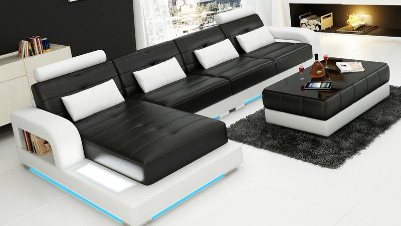 Leather sofa couch living room corner sofa corner set design modern sofa L6008C