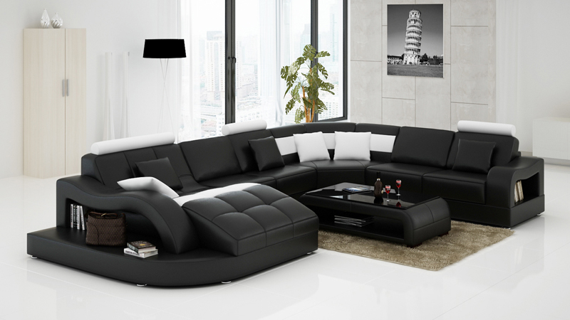 Leather Sofa Couch Living Area Corner Sofa Corner Set Design Modern New Sofa L6015