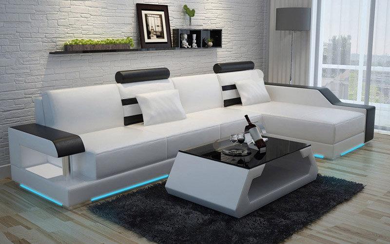 Leather sofa couch living room corner sofa corner set design modern sofa L6016C