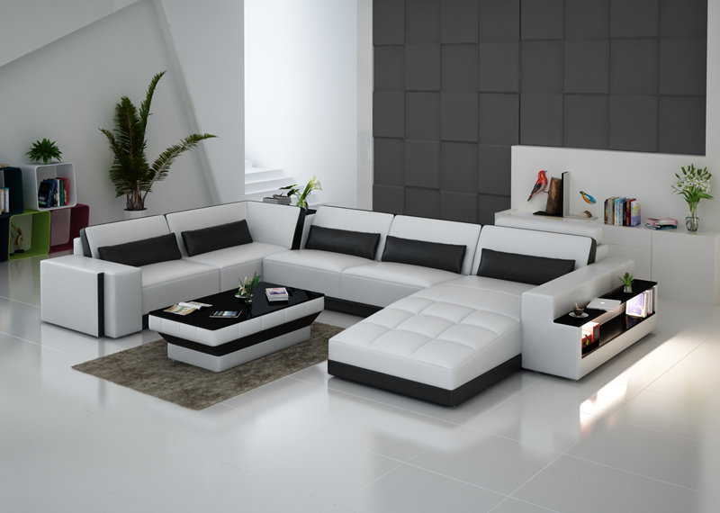 Leather Sofa Living Area Corner Sofa Corner Set Design Modern Sofa G8019