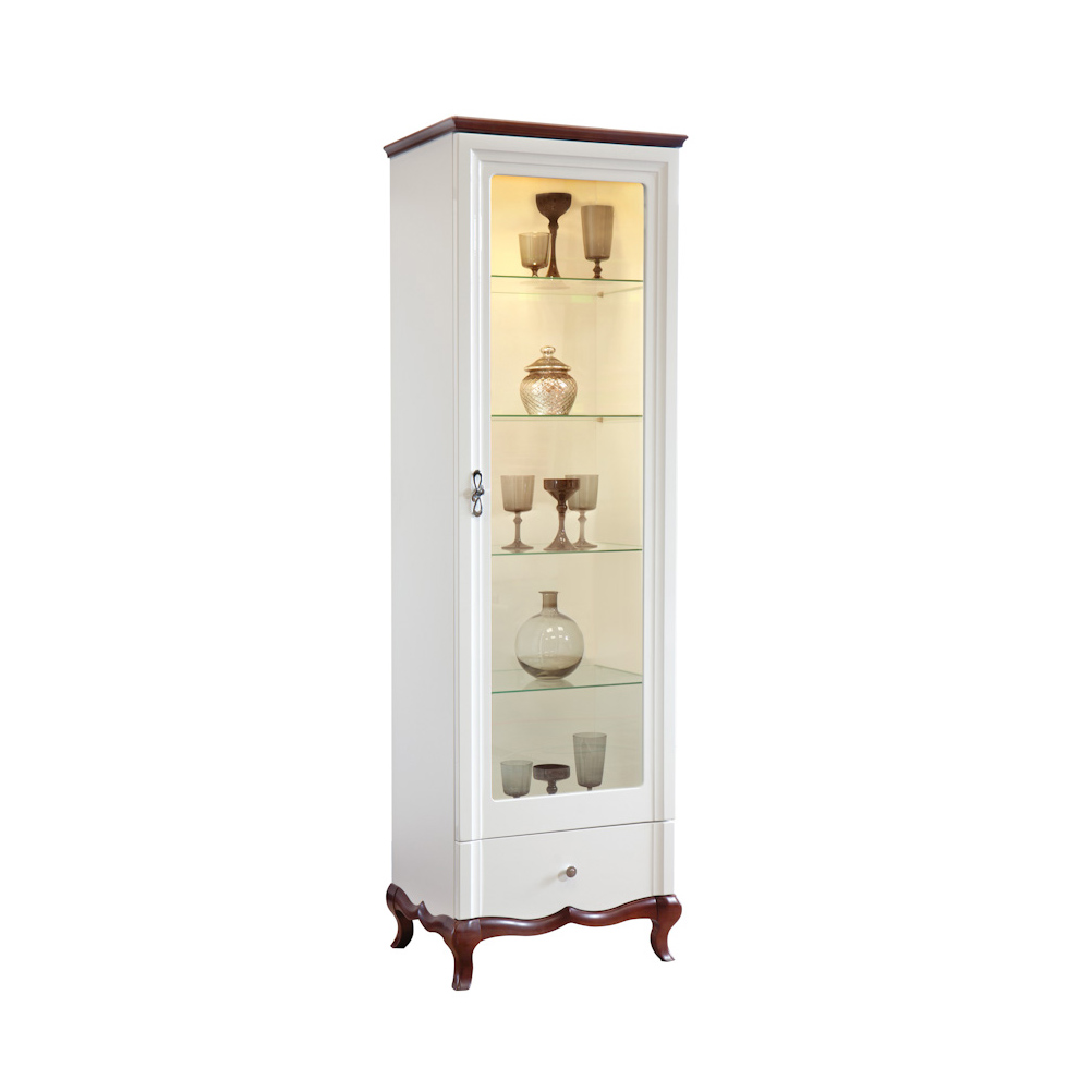 Living room glass showcase/chest of drawers in art nouveau style italian furniture milano collection MI-1/2