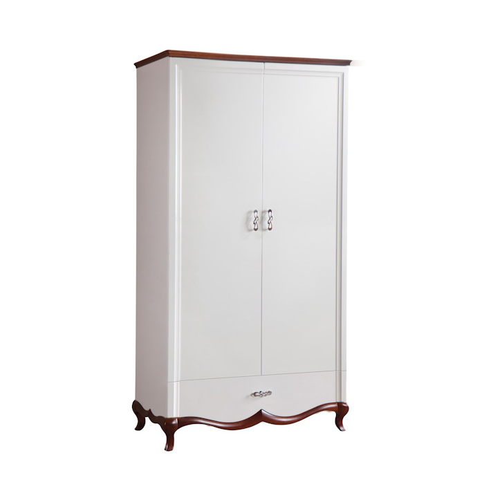 Classic wooden wardrobe with swing doors in art nouveau style italian furniture milano collection MODEL MI-2D