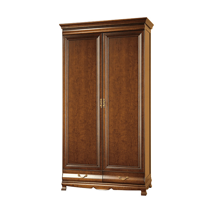 Bedroom classic wooden wardrobe with 2-swing doors & 2-sliding drawers - Model N-2D