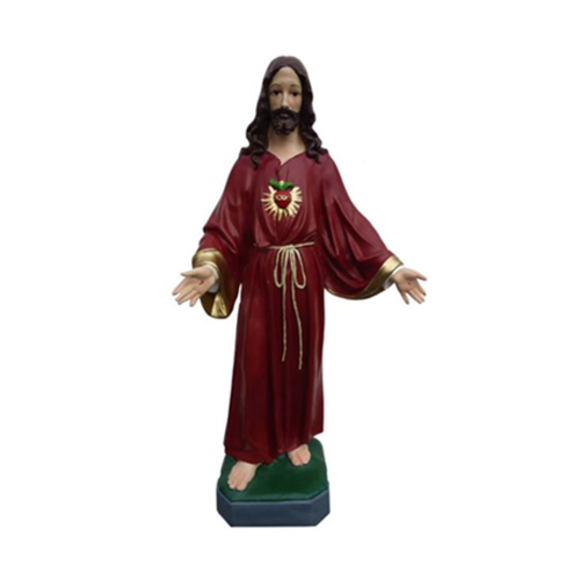 Holy decorative standing sculpture designed as Jesus in red dress 77cm