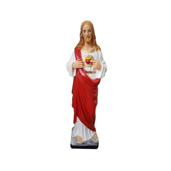 Decorative holy figure designed as standing jesus in white red dress 82cm N94