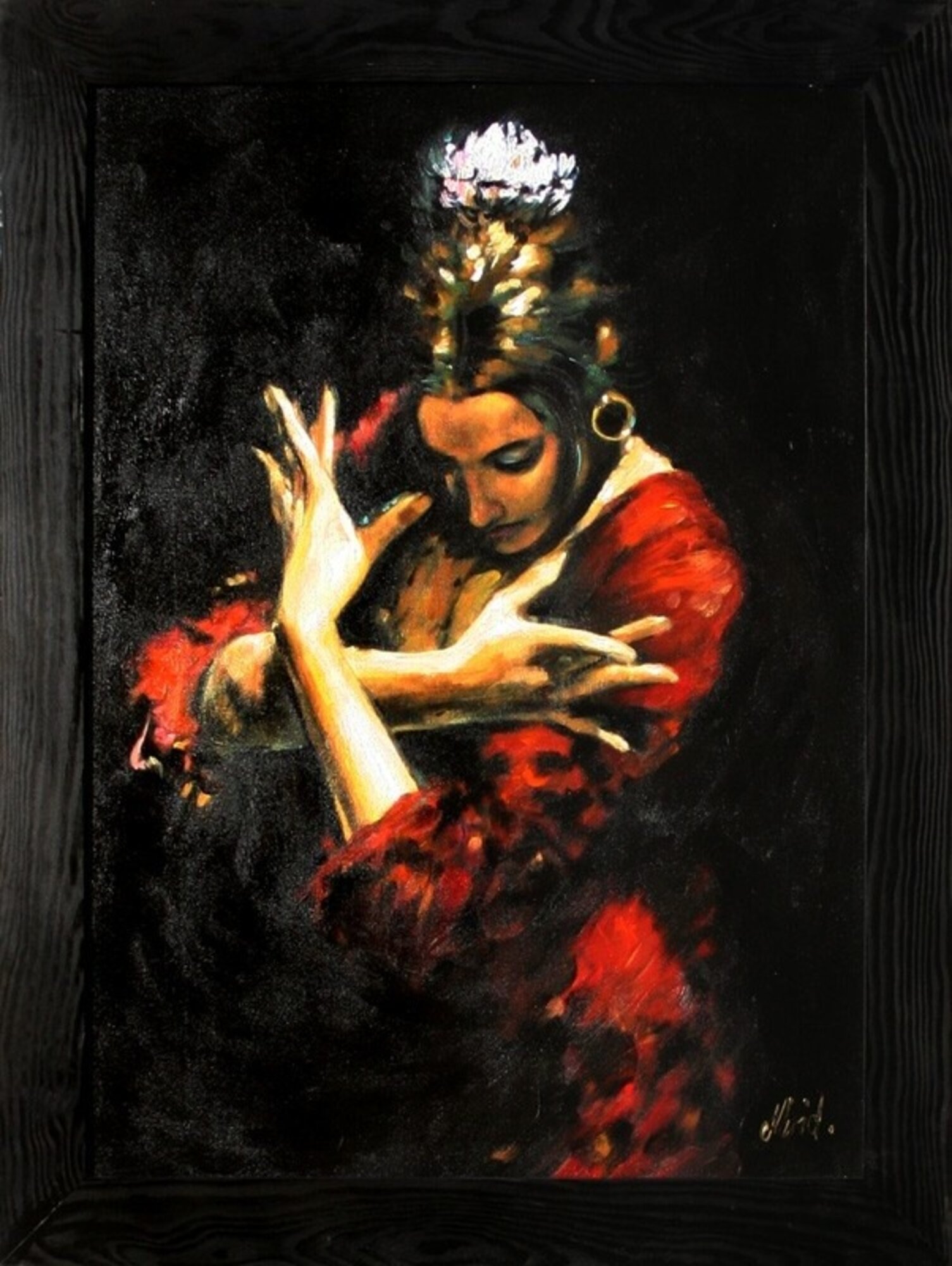 Spanish Dance Abstract Real Handcraft Frame Oil Painting Picture Pictures Immediately