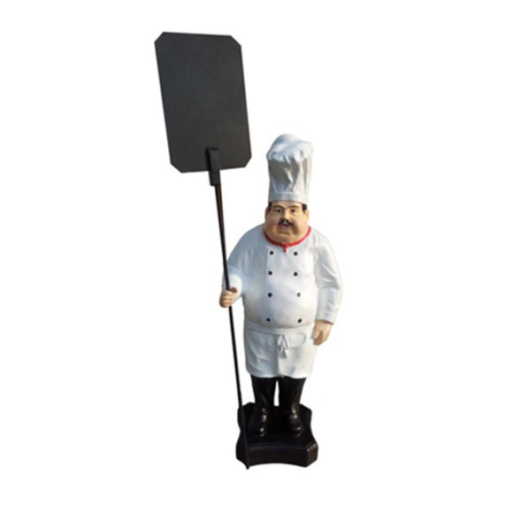 Gastronomy decorative figure designed as a chef with a menu board 85x116cm