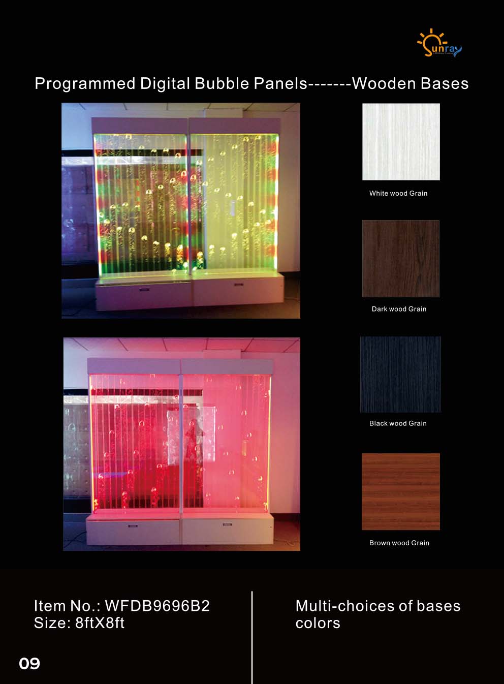 Modern partition wall water walls LED water wall illuminated wall columns 240x240cm