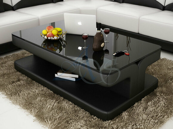 Designer Coffee Table Upholstery Table Leather Glass Modern Tables Glass Tables SB775