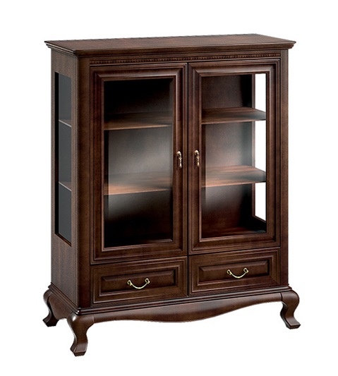 Classic Display Cabinet Showcase Cabinet Real Wood Display Cabinets V-W 3-4 Glass Cabinet