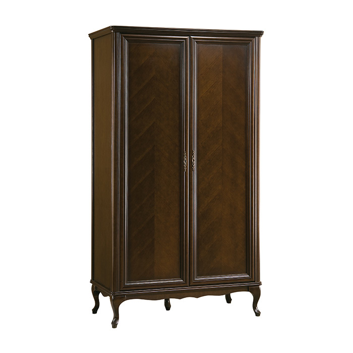 Bedroom classic wooden wardrobe with 2 swing doors italian furniture wersal collection Model W-2Dh