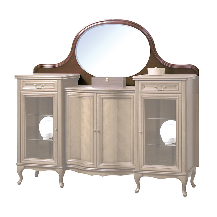 Classic wooden round mirror of sideboard italian furniture wersal collection model - W-NL-Kr