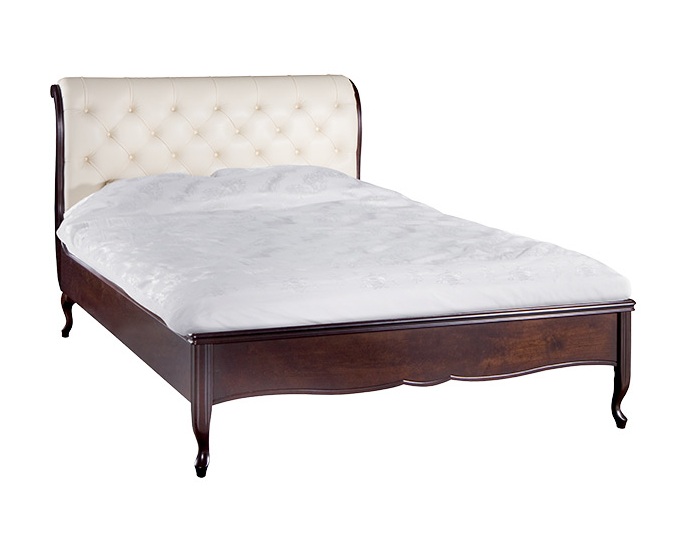 Chesterfield backrest wooden double bed italian furniture wersal collection - Model W-bed160x200 - 180x200